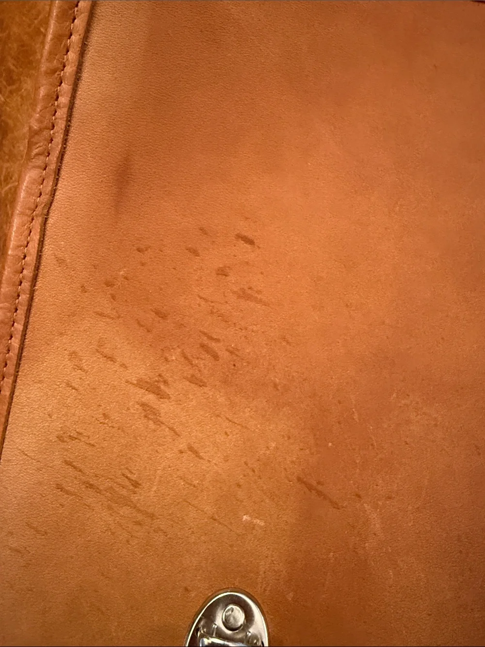 Vintage Robert Cheau Saddle Tan Leather Briefcase Messenger Bag Unused